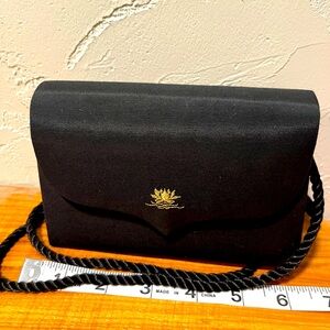 Vintage Chopard Casmir Star of India Small Handbag Black Satin Purse